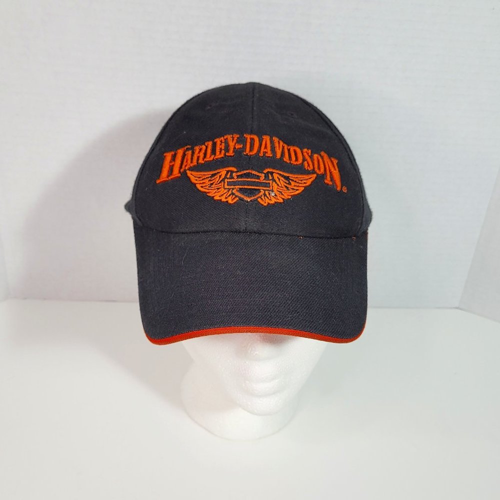 Harley Davidson Super Bikes N.V. St. Maarten N.A Velcro Back Black Hat Cap